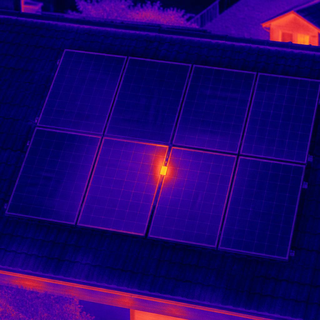 Solar panel thermal diagnostics inspection